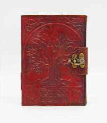 Journal Tree of Life Leather Embossed with Metal Lock