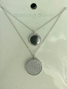 Double chain disc necklace