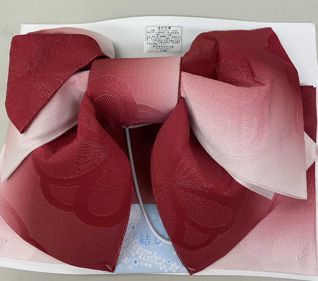 obi (pre-tied) red and pink