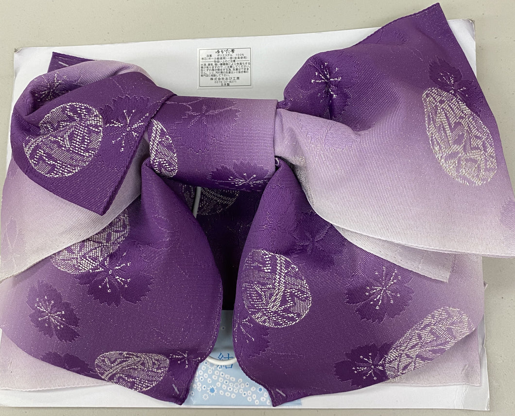 obi (pre-tied) purple and light purple