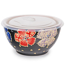 Load image into Gallery viewer, Bowls Black with Flowers
