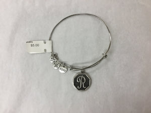 Bracelet Initial Bangle Silver
