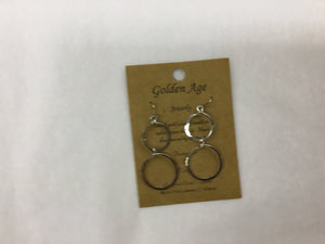 Earrings French Hammered Silver Eight