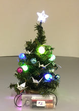 Load image into Gallery viewer, Christmas Tree Mini - Silver Foil Cranes
