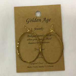 Earrings French Wire Hammered Gold