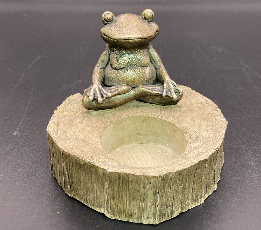 Meditating Frog Tea Light Holder