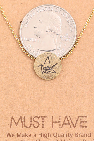 Crane Necklace (stamped)